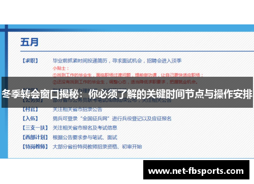 冬季转会窗口揭秘：你必须了解的关键时间节点与操作安排