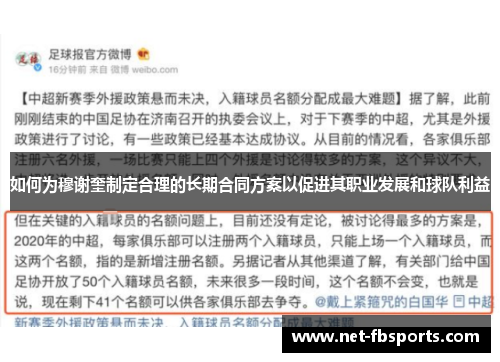 如何为穆谢奎制定合理的长期合同方案以促进其职业发展和球队利益